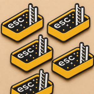 ESC Key PVC Patch, Keyboard Key Rubber Patch, Programmer Geek Patch, Coding Humor Morale Patch, Tech Nerd Badge