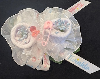 Baby Sock Corsage - PINK & BLUE - UNISEX