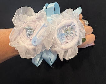 Baby Sock Corsage - BLUE BABY BOY