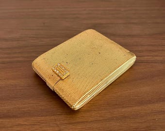 Vintage Regency Gold Weave Powder Compact, Max Factor Mirror Compact, Jeweled Clasp