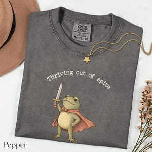 Funny Frog Comfort Colors Shirt, Thriving Out of Spite Tee, Chaotic Frog Graphic Shirt, Sarcastic Motivation Shirt, Cottagecore Animal Tee
