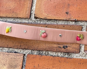 vintage 50s pink calderon fruit belt / s small