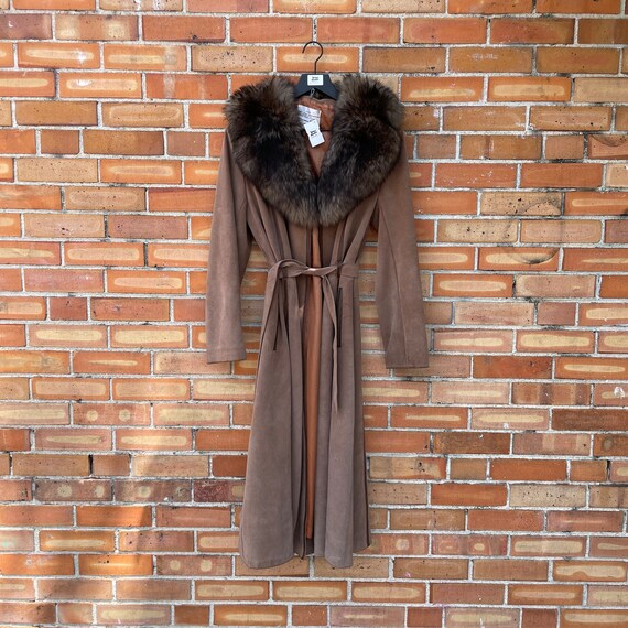 Fur collar long coat / Riu