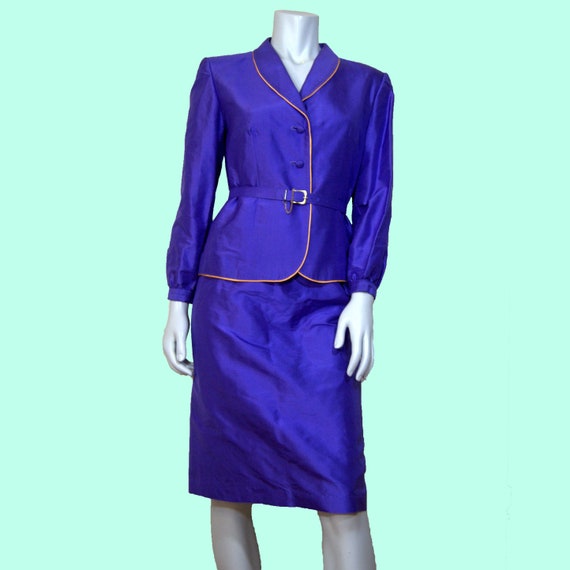 80s Purple Power Suit S