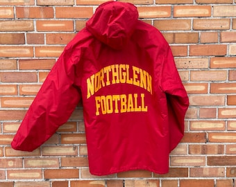 vintage 80s red northglenn football puffer jacket / xl extra large