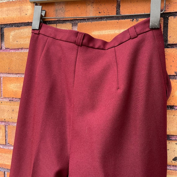 vintage 70s maroon red high waist trousers / 28 6 - image 4