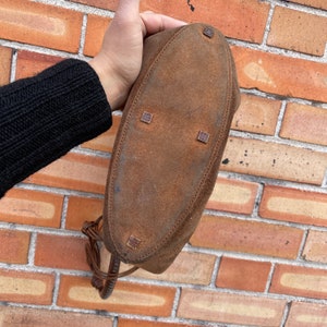 brown suede leather Gucci shoulder bucket bag image 9