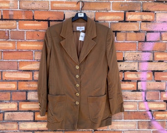 vintage 90s brown cashmere valentino miss v blazer / m medium