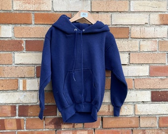 vintage 80s kids blue hoodie sweatshirt / kids s