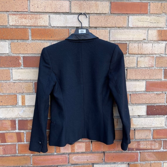 isabel marant black wool leather trim blazer / 0 … - image 2