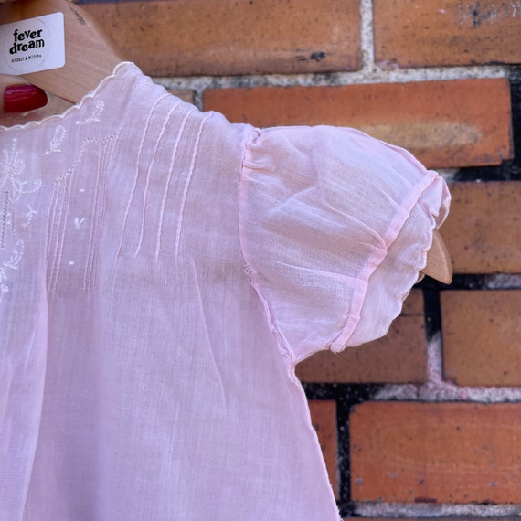 vintage 30s kids pink cotton floral dress / newbo… - image 4