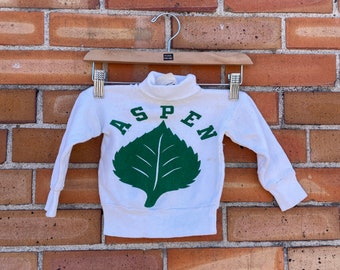 vintage 80s kids white aspen turtleneck sweatshirt / 2