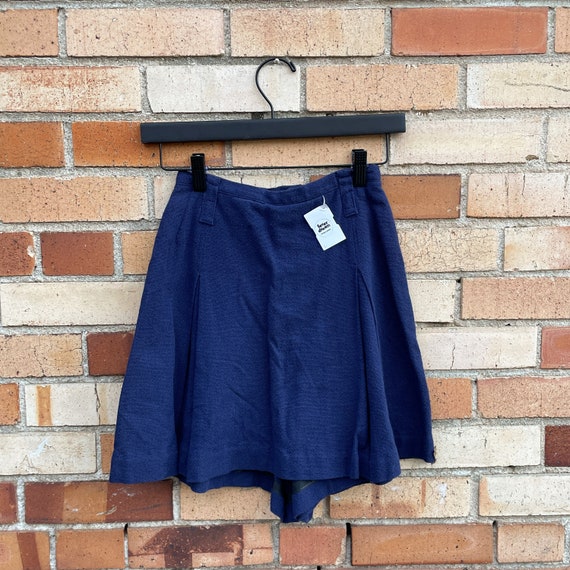 vintage 60s blue wide culotte skort / 22" xxs extr