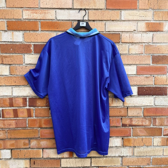 vintage y2k blue mesh polo / xl extra large - image 2