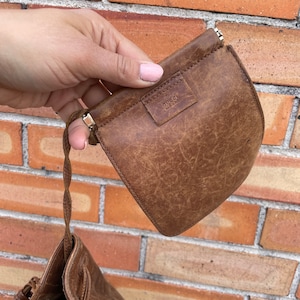 brown suede leather Gucci shoulder bucket bag image 5