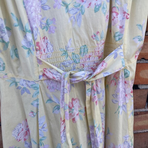 vintage 80s laura ashley yellow floral cotton dre… - image 7