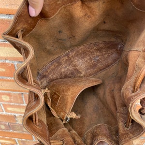 brown suede leather Gucci shoulder bucket bag image 8