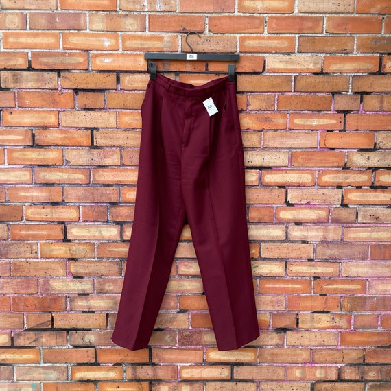 vintage 70s maroon red high waist trousers / 28 6 - image 1