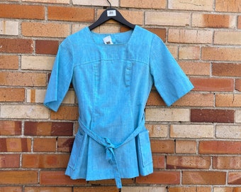 vintage 60s baby blue short set / xs s extra small