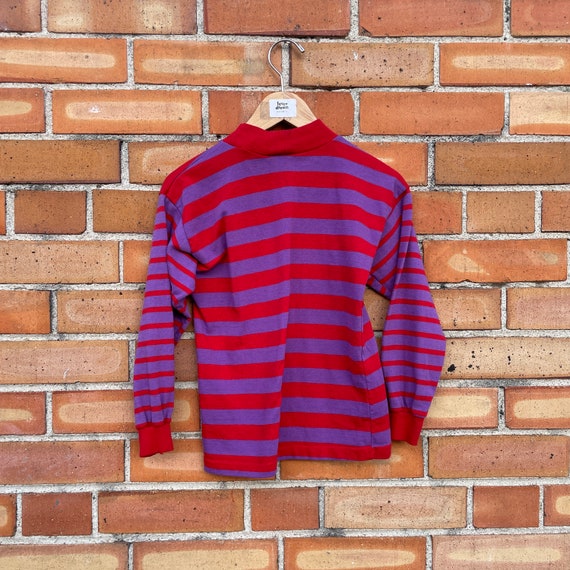 vintage 90s kids red and purple colorblock stripe… - image 2