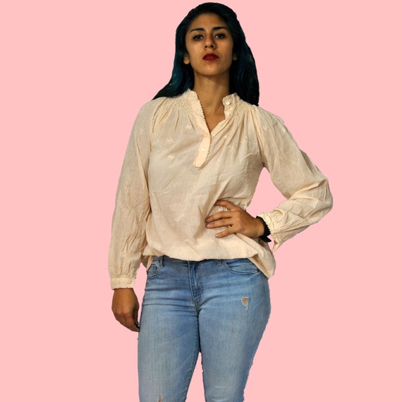 70s Peasant Blouse M-L