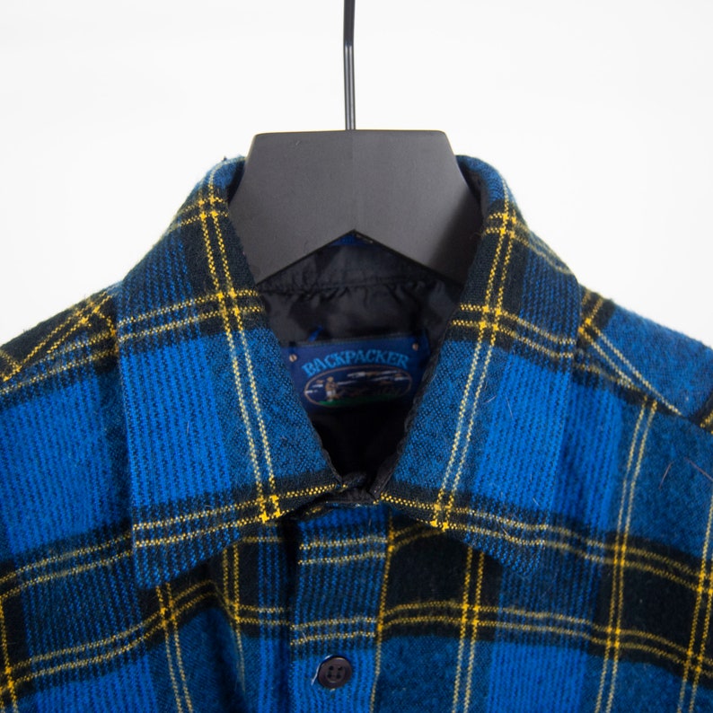 70s Blue and Yellow Flannel S