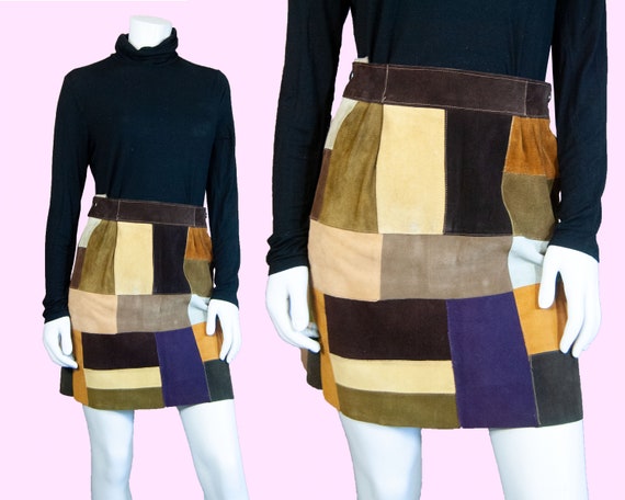 OOAK 70s Patchwork Skirt XS / S