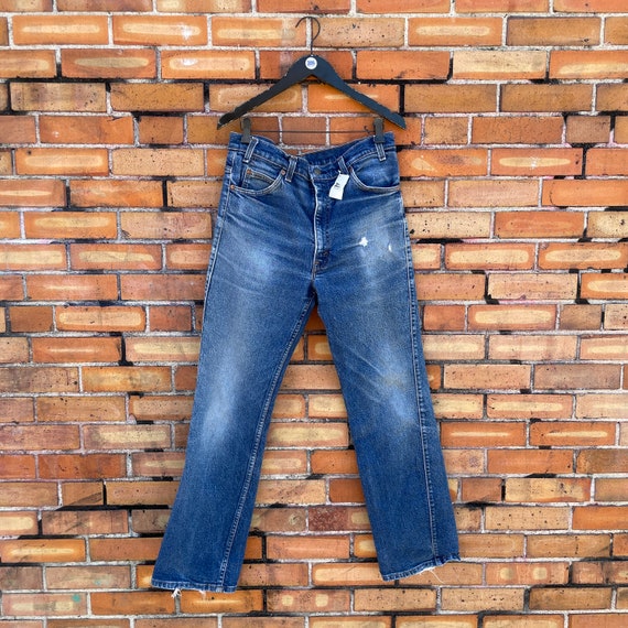 vintage 90s blue medium wash distressed levis 517… - image 1