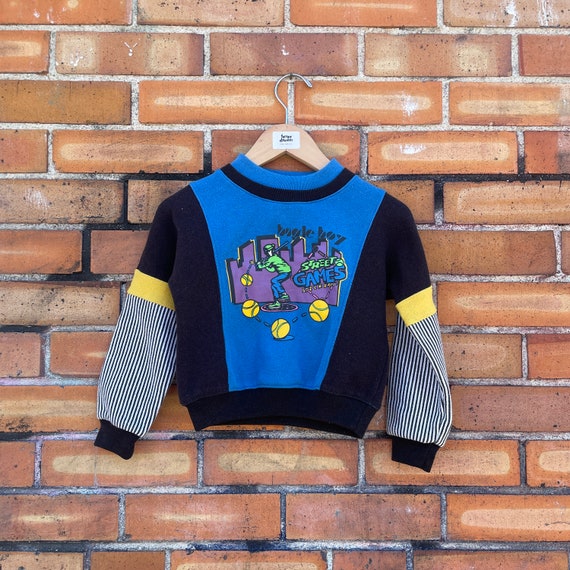 vintage 80s/90s kids blue bugle boy sweatshirt / … - image 1