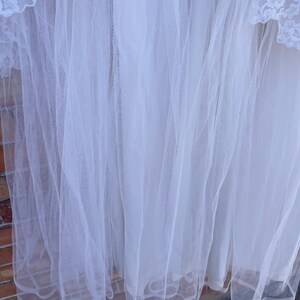 vintage 50s white lace ruffle cupcake strapless wedding dress / s m small medium image 6