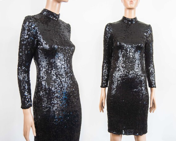 80s Sequin Bodycon Dress M