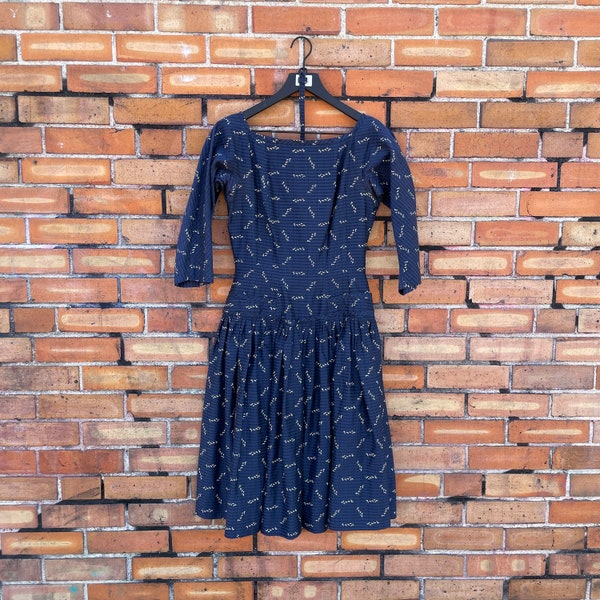 Boatneck drop shoulder lined color block dress