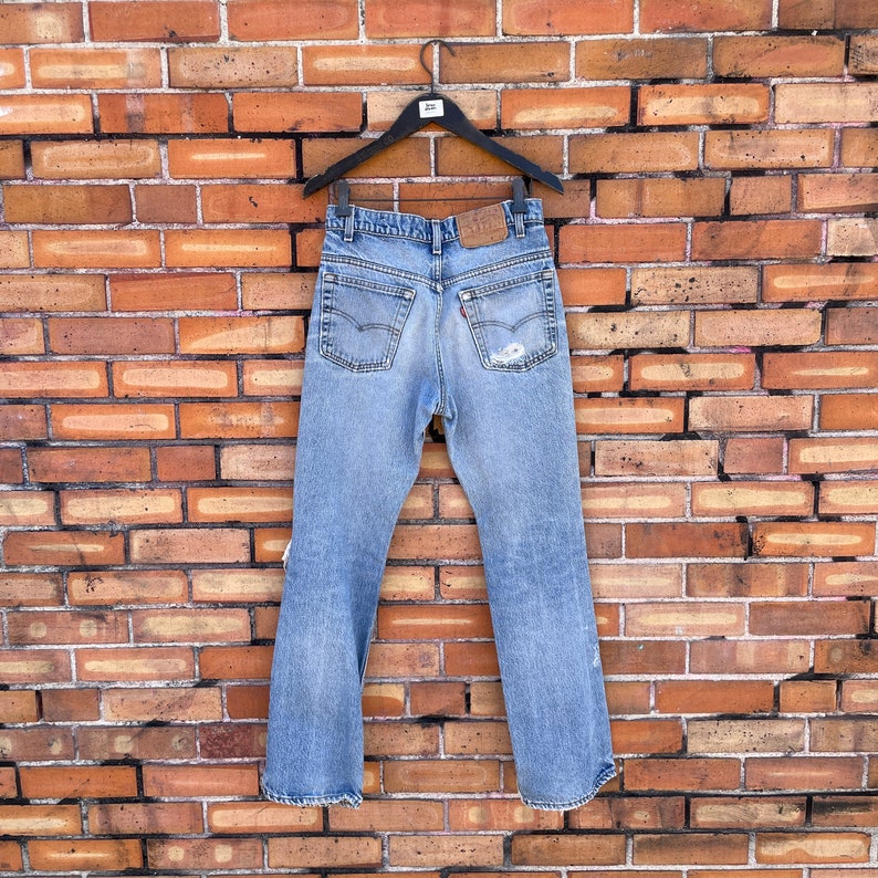 vintage 80s blue distressed levis 532 jeans / 28 x 30 image 3