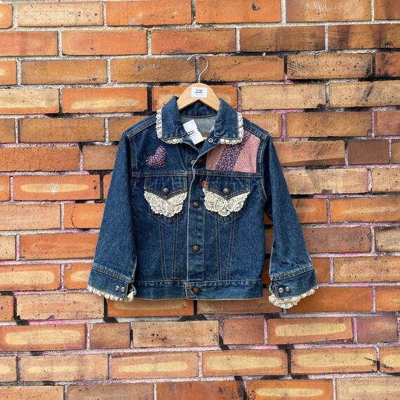 vintage y2k kids little levis blue patchwork denim