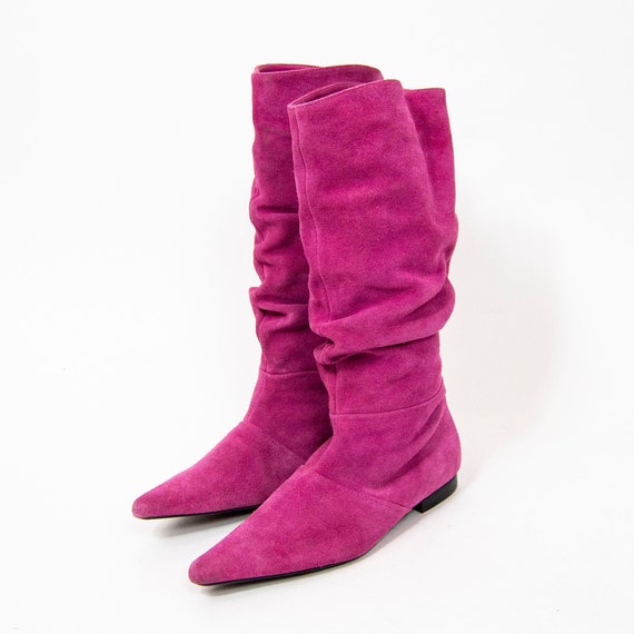 80s Hot Pink Slouchy Boots US 6.5 / EU 37