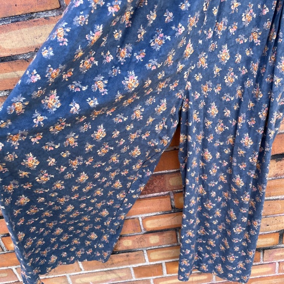 vintage 90s does 40s blue floral wide leg jumpsui… - image 2