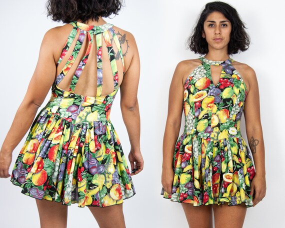 80s Fruit Salad Mini Dress 12 / M
