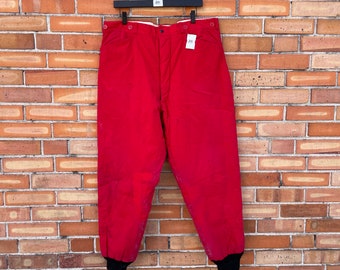 vintage 50s red puffer snow pants / 40" XXL 2xl