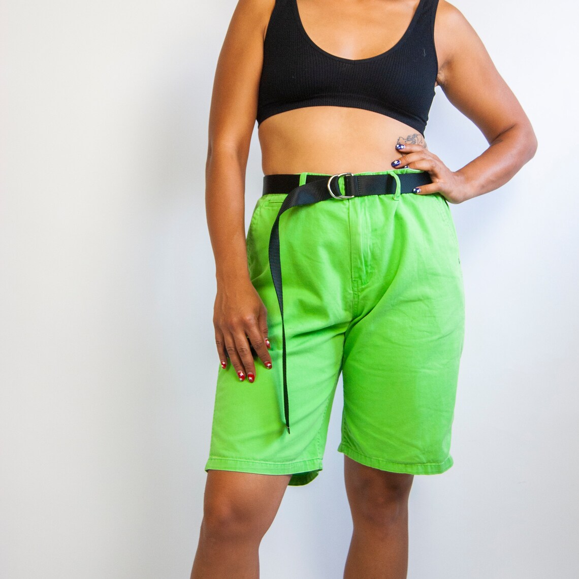 90s/Y2k Lime Green Shorts Mens 33 L large / relaxed board Etsy