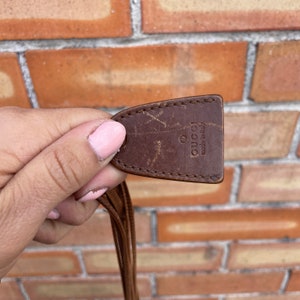 brown suede leather Gucci shoulder bucket bag image 4