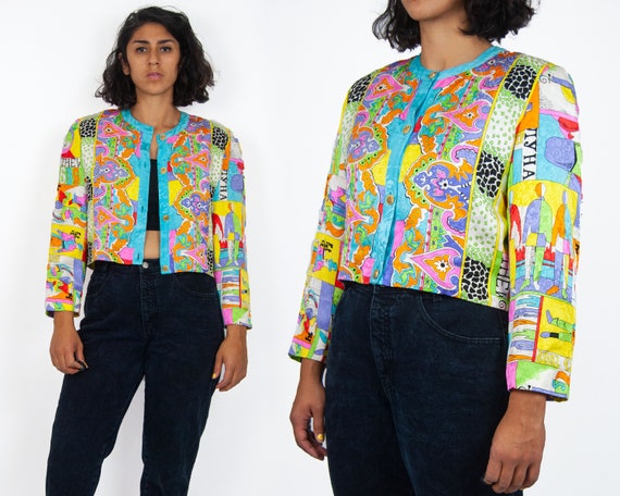 80s Diane Freis Cropped Jacket M-L