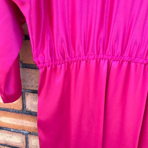 vintage 80s pink satin jumpsuit / s m small medium - image 4