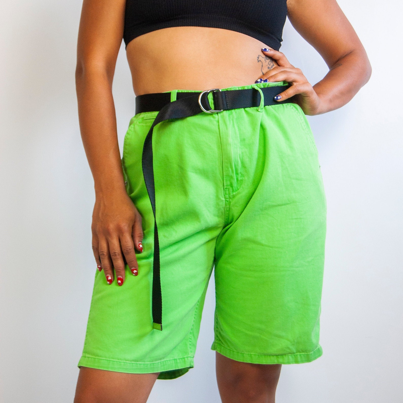 90s/Y2k Lime Green Shorts Mens 33 L large / relaxed board Etsy