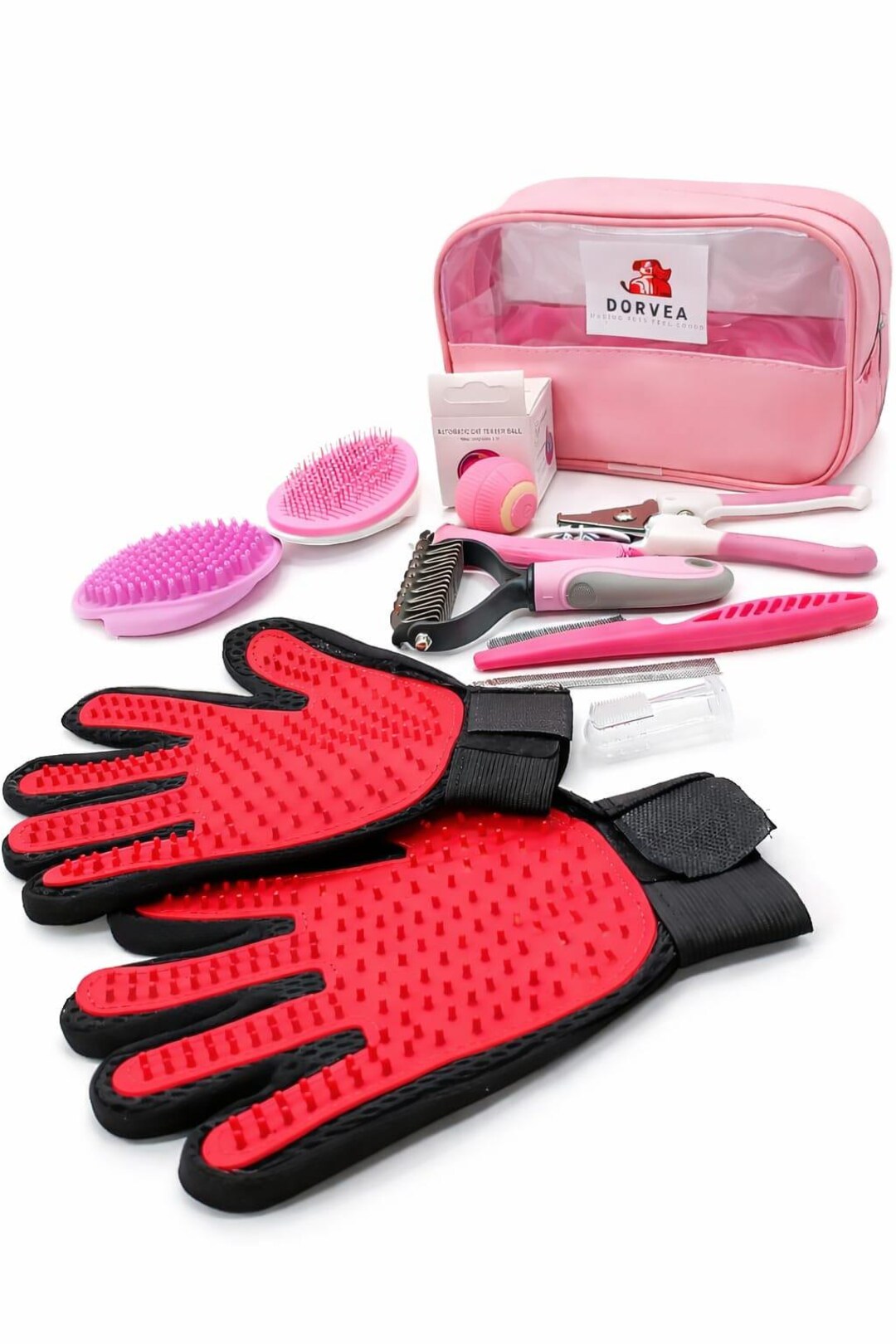 12 Piece Dog and Cat Grooming Kit – Deshedding Brush, Nail Clippers ...