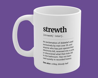 Strewth Definition Mug, Classic Aussie Gift, Funny Aussie Present, 11oz Ceramic Coffee Cup