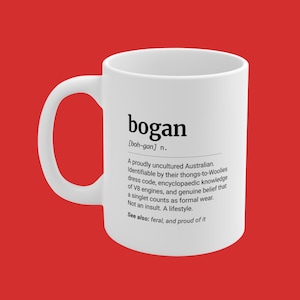 Bogan Definition Mug, Aussie Slang Funny Gift, Rude Office Present, 11oz Ceramic Coffee Cup