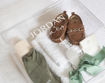 Personalised Clear Acrylic Baptism Box | Christening Gift Box | Baby Keepsake | Godparent Proposal