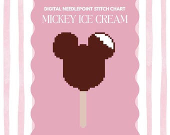 Cyfrowy schemat haftu krzyżykowego Mickey Ice Cream Bar