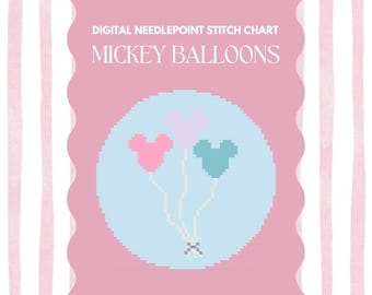 Mickey Balloons Digital Needlepoint Chart