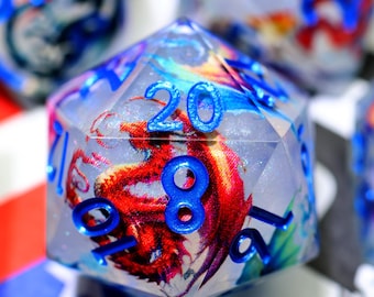 Juego de dados de resina Art Core, dados poliédricos de rol Dragon D&D